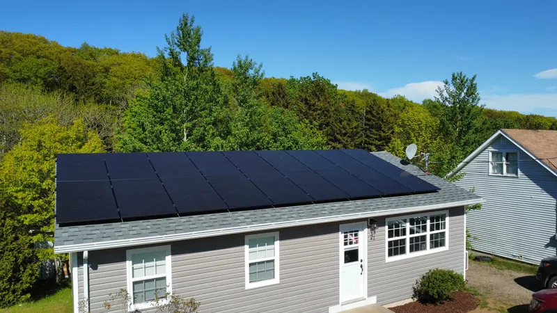 Side angle of the Digby home and its rooftop solar array