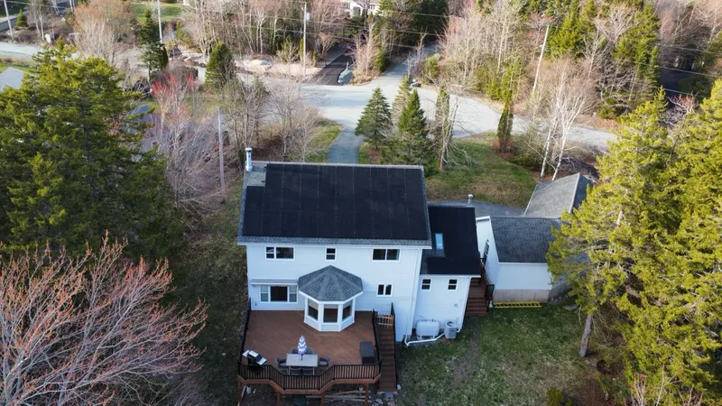 Rear aerial view of the Hammonds Plains solar installation