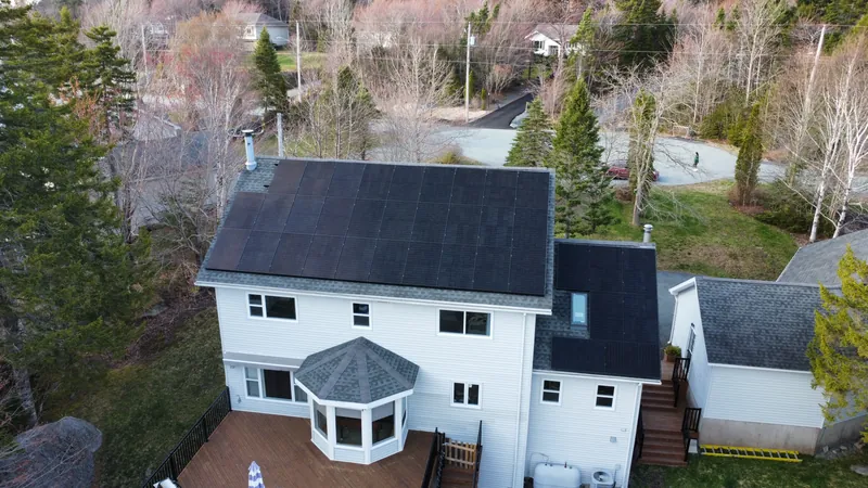 Solar array following the roofline of the Hammonds Plains home